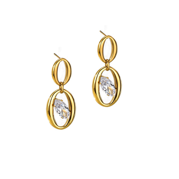 Infinity oval earrings