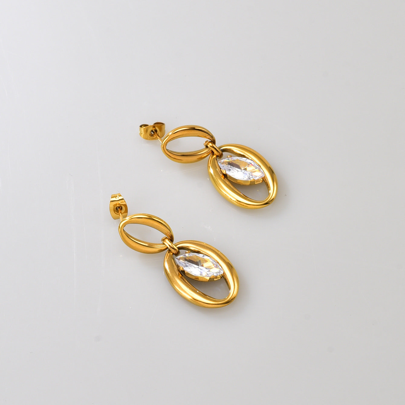 Infinity oval earrings