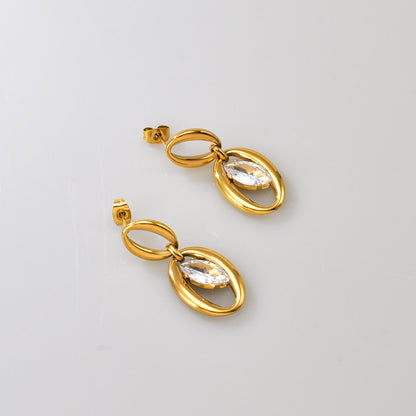 Infinity oval earrings