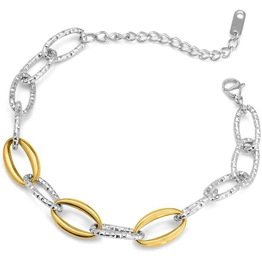 Dual tone link bracelet