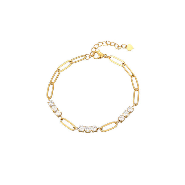 Diamond connect link bracelet
