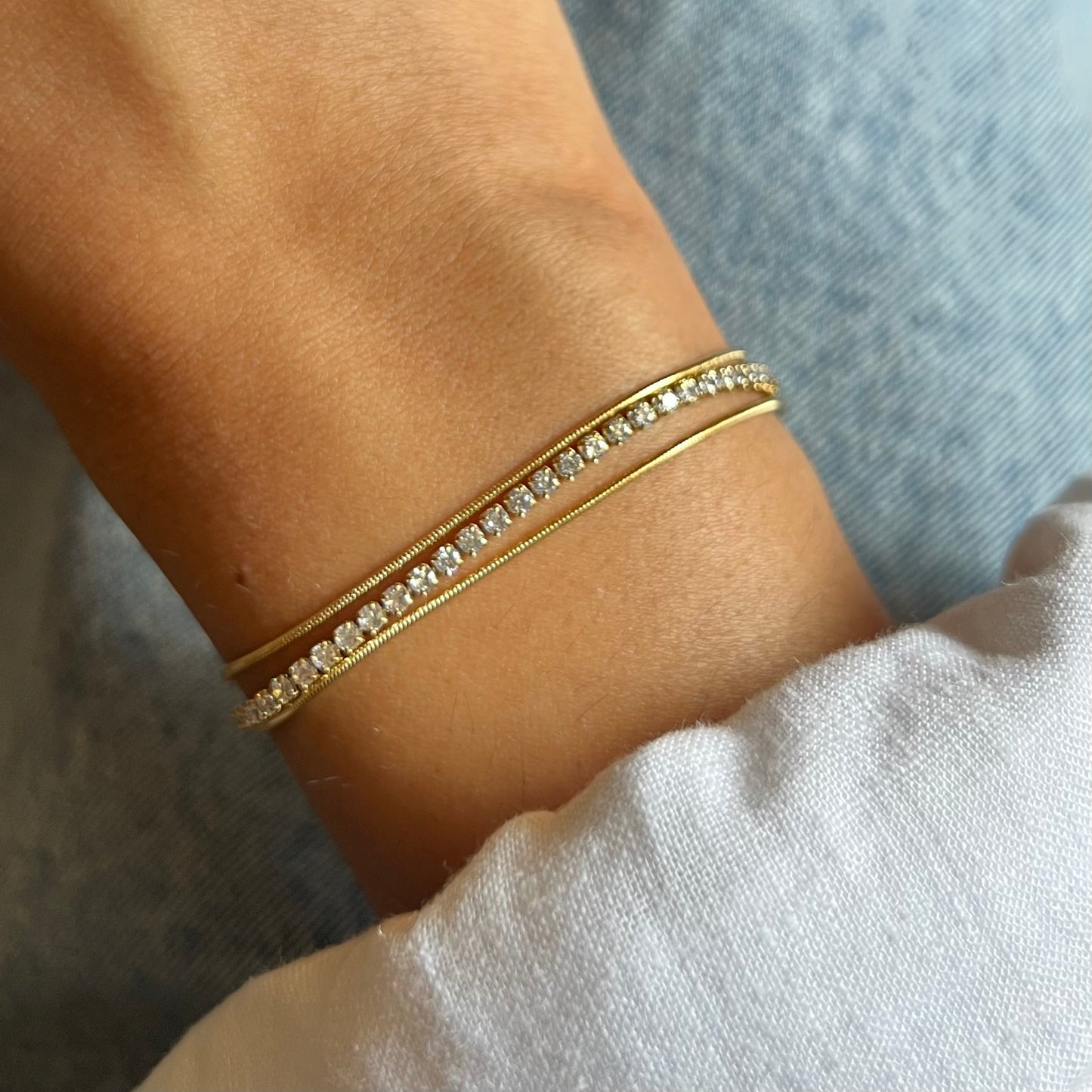 Serene stack tennis bracelet