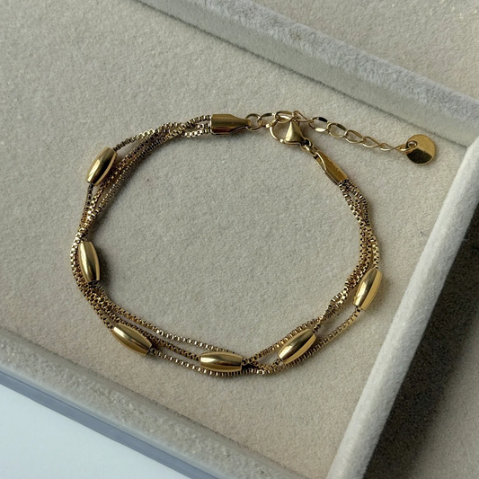 Three layer grain bracelet