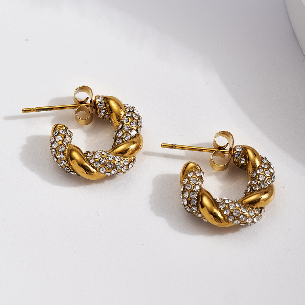 Twisted Shine Hoops