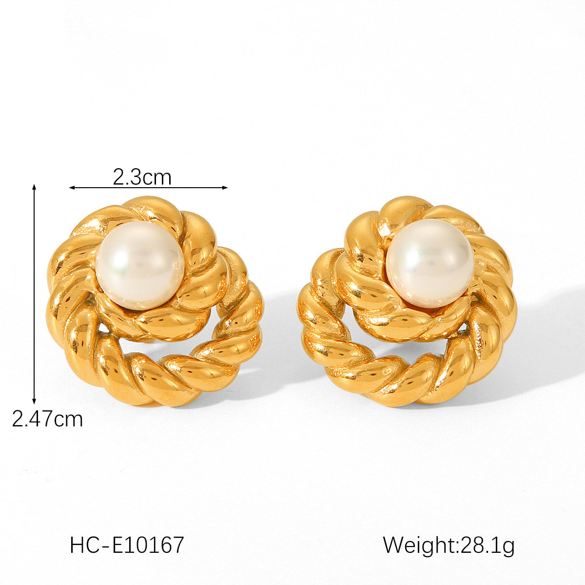Vintage swirl pearl studs
