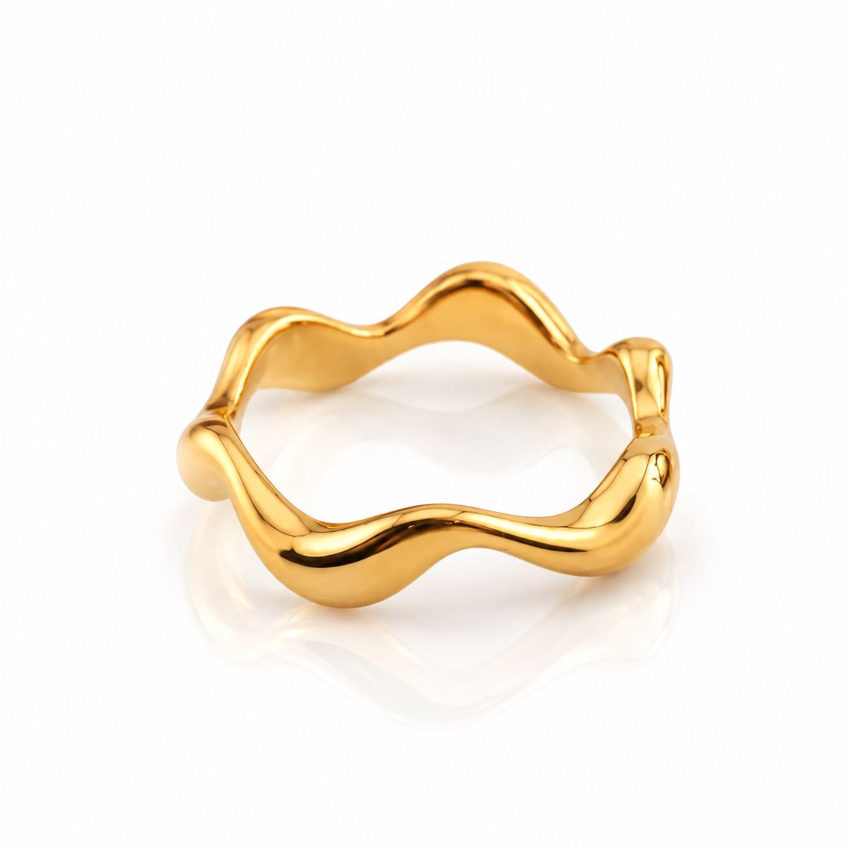 Wavy Gold Band Ring