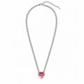Blush Heart Tennis Necklace