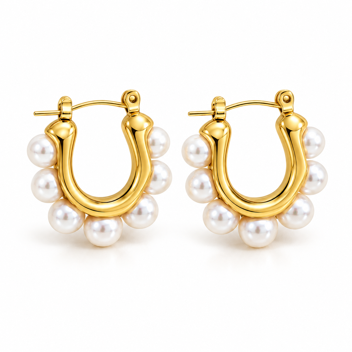 Cascade pearl hoops