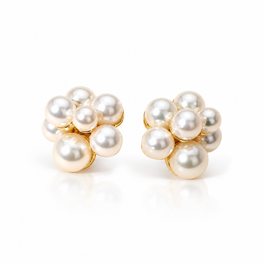 Cluster Pearl Earrings