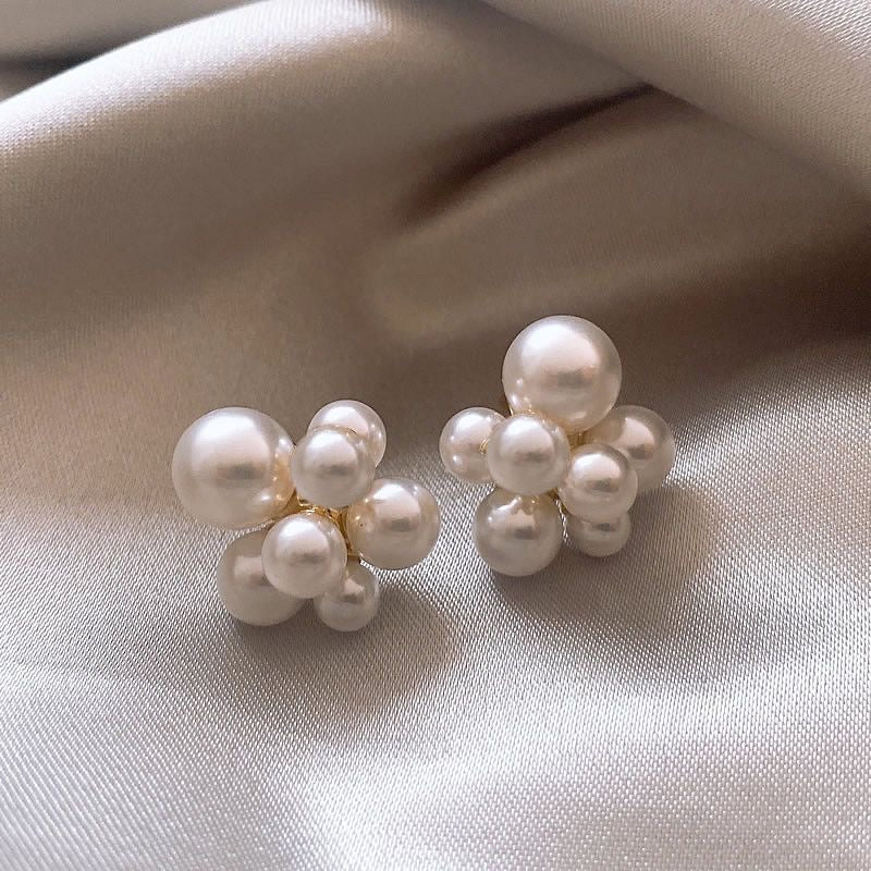 Cluster Pearl Earrings