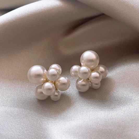 Cluster Pearl Earrings