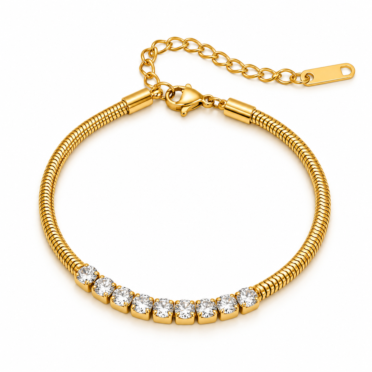 Crystal Beam Snake Bracelet