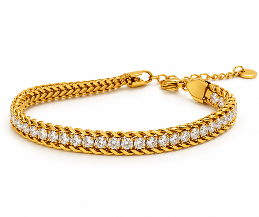Dazzle Weave Gold Bracelet