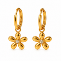 Flower Huggies – Delicate Floral Gold Earrings for Everyday Elegance