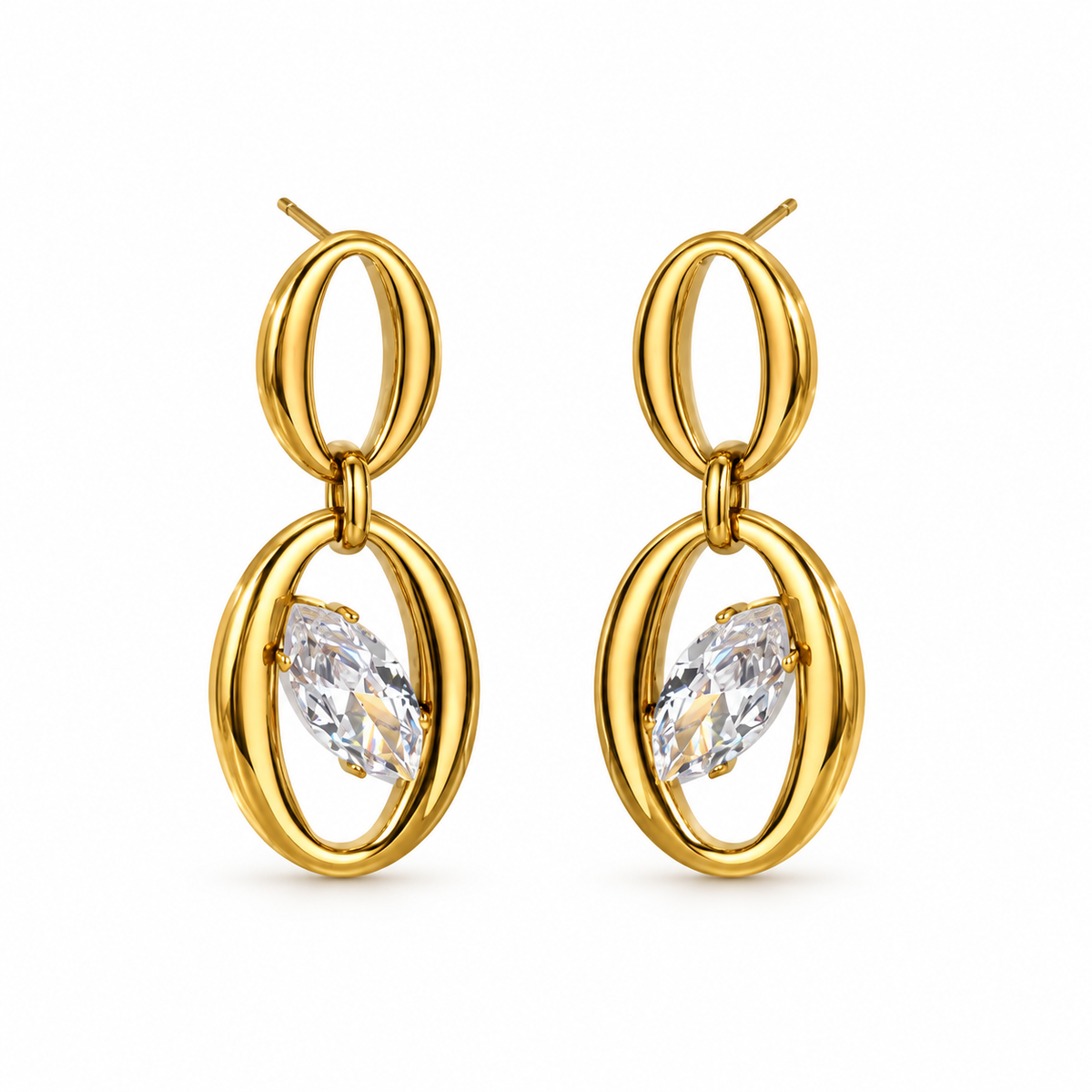 Infinity oval earrings