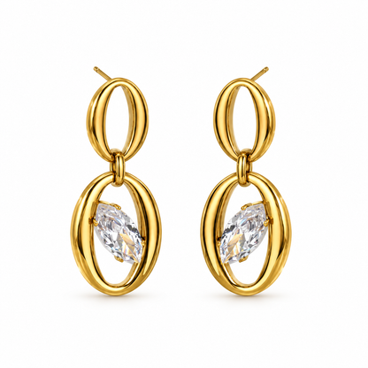 Infinity oval earrings