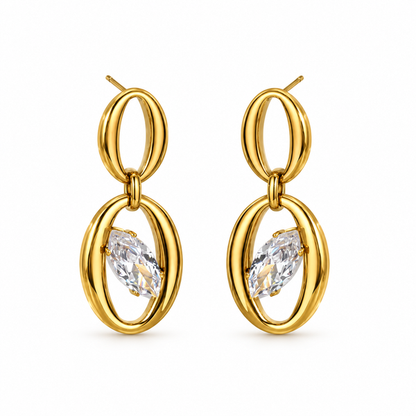 Infinity oval earrings
