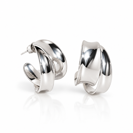 Mila Silver Hoops