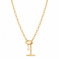 Pearl drop toggle necklace