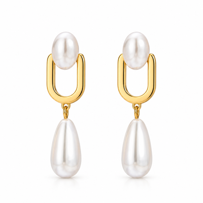 Pearl Flow Earrings – Modern Elegance with Fluid Pearl Motion