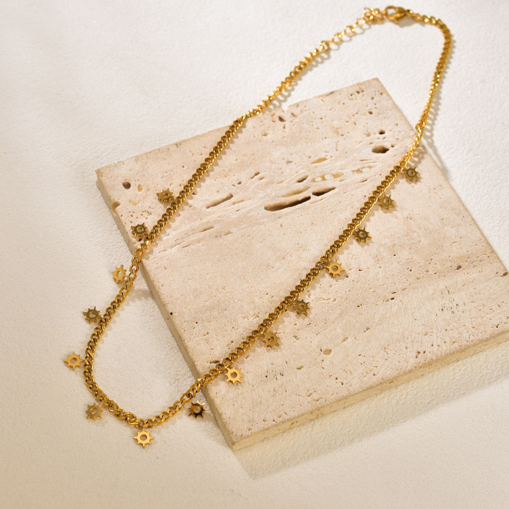 Styled shot of Petite Bloom Chain necklace on model