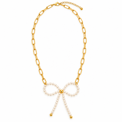 Pretty bow link necklace