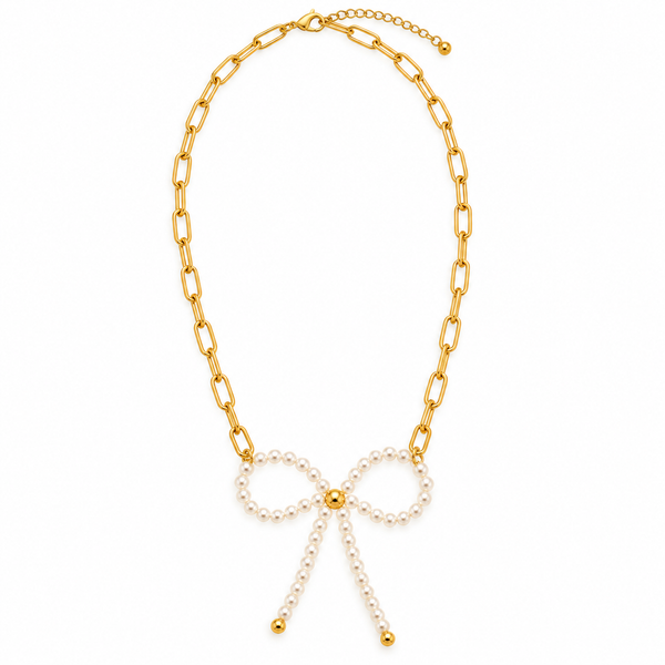 Pretty bow link necklace