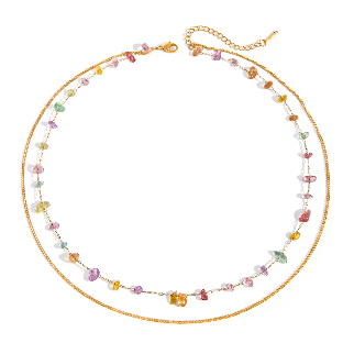 Polished metal detail of Prism Necklace