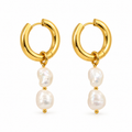 Twin Pearl Drop – Elegant Dual Pearl Gold Drop Earrings