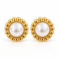 Victorian bloom pearl studs